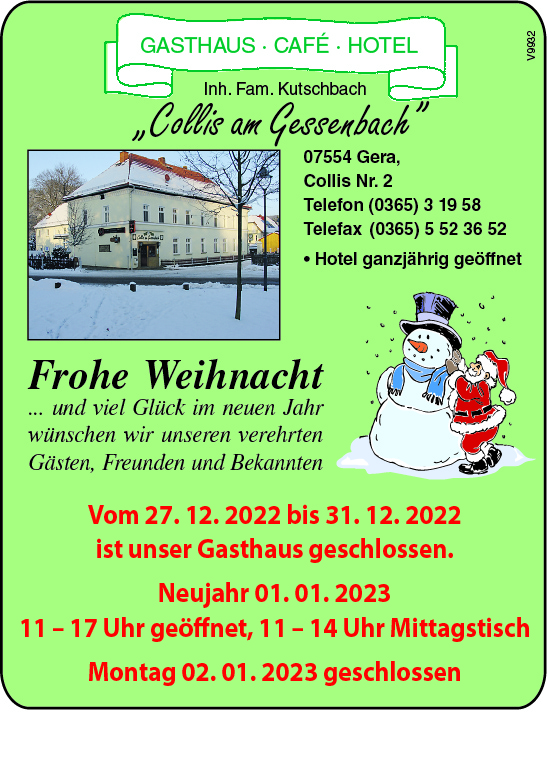 Collis Weihnachten 2022